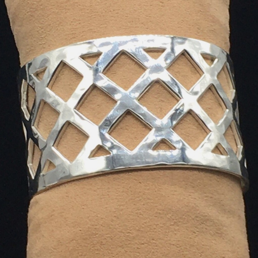 Rustic Cuff Silver Accent Decor With Intricate La… - image 5